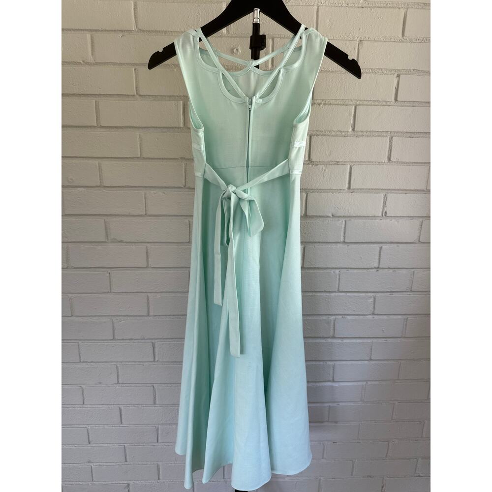 Bonnie Jean Girls Mint Green Embroidered Floral Easter Dress Size 10 Tie Bac - Picture 5 of 7